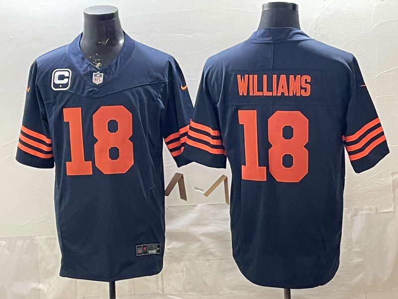 Men 2026 Chicago Bears #18 Williams Blue 3th generations Nike Limited NFL Jersey style 002